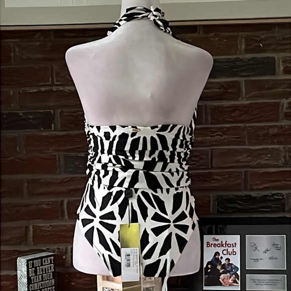 PatBO Geometric Plunge Halter One-Piece Swimsuit Size Medium - Picture 5 of 6